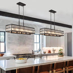 5- Round Crystal Drum Pendant Light Fitting Adjustable