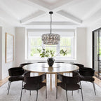 5- Round Crystal Drum Pendant Light Fitting Adjustable