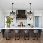 5- Round Crystal Drum Pendant Light Fitting Adjustable