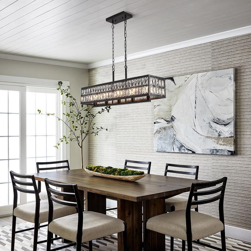 5- Round Crystal Drum Pendant Light Fitting Adjustable