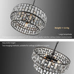 5- Round Crystal Drum Pendant Light Fitting Adjustable