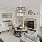5- Round Crystal Drum Pendant Light Fitting Adjustable