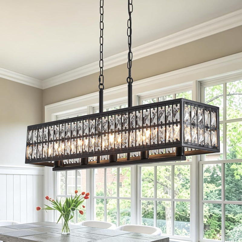 5- Round Crystal Drum Pendant Light Fitting Adjustable