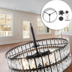 5- Round Crystal Drum Pendant Light Fitting Adjustable