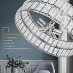 5- Round Crystal Drum Pendant Light Fitting Adjustable