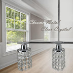 5- Round Crystal Drum Pendant Light Fitting Adjustable