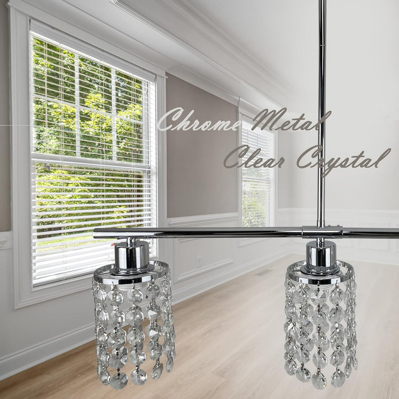 5- Round Crystal Drum Pendant Light Fitting Adjustable