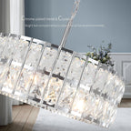 5- Round Crystal Drum Pendant Light Fitting Adjustable