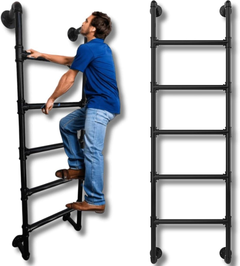 5-Rung Wall-Mounted Ladder Loft 5 Steps for Dorm