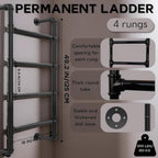 5-Rung Wall-Mounted Ladder Loft 5 Steps for Dorm