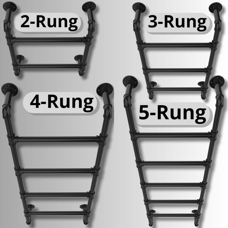 5-Rung Wall-Mounted Ladder Loft 5 Steps for Dorm
