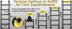 5-Rung Wall-Mounted Ladder Loft 5 Steps for Dorm