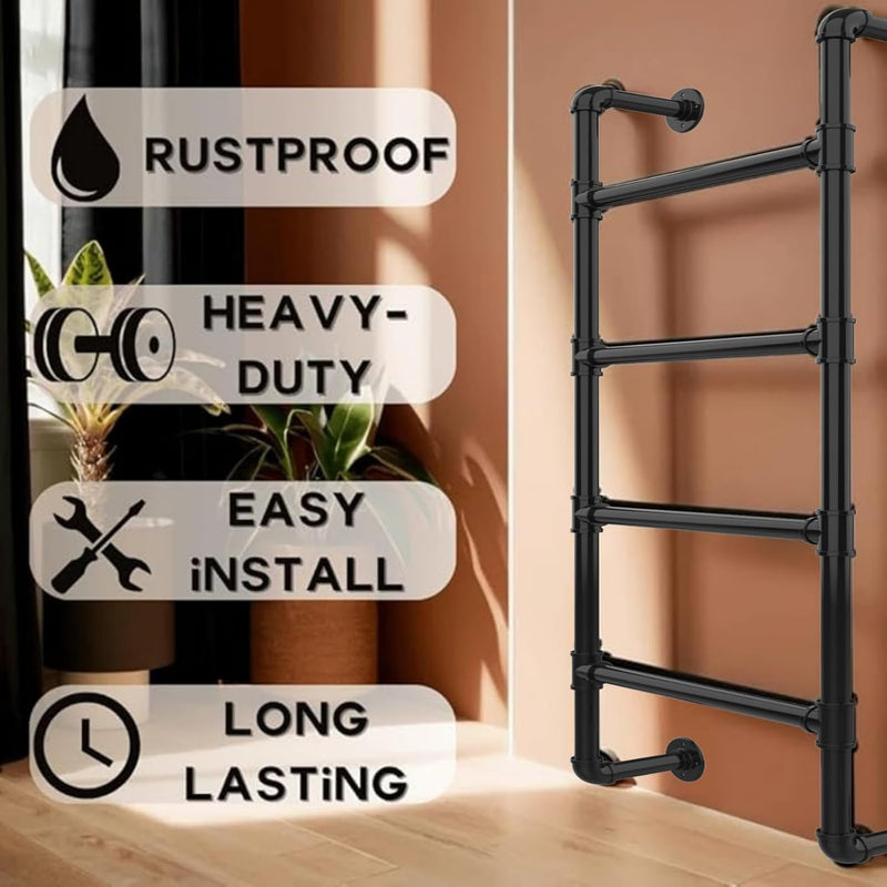 5-Rung Wall-Mounted Ladder Loft 5 Steps for Dorm