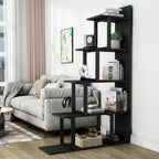 5-Shelf Bookshelf L-Shape Freestanding Ladder Corner Bookcase