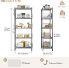 5-Shelf Shelving Unit with Height Adjustable Shelves