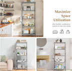 5-Shelf Shelving Unit with Height Adjustable Shelves