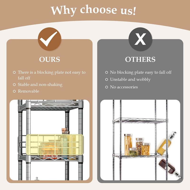 5-Shelf Shelving Unit with Height Adjustable Shelves