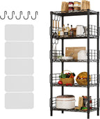 5-Shelf Shelving Unit with Height Adjustable Shelves Metal