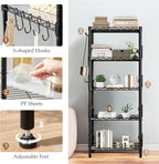 5-Shelf Shelving Unit with Height Adjustable Shelves Metal