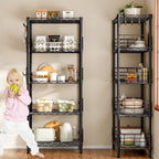 5-Shelf Shelving Unit with Height Adjustable Shelves Metal