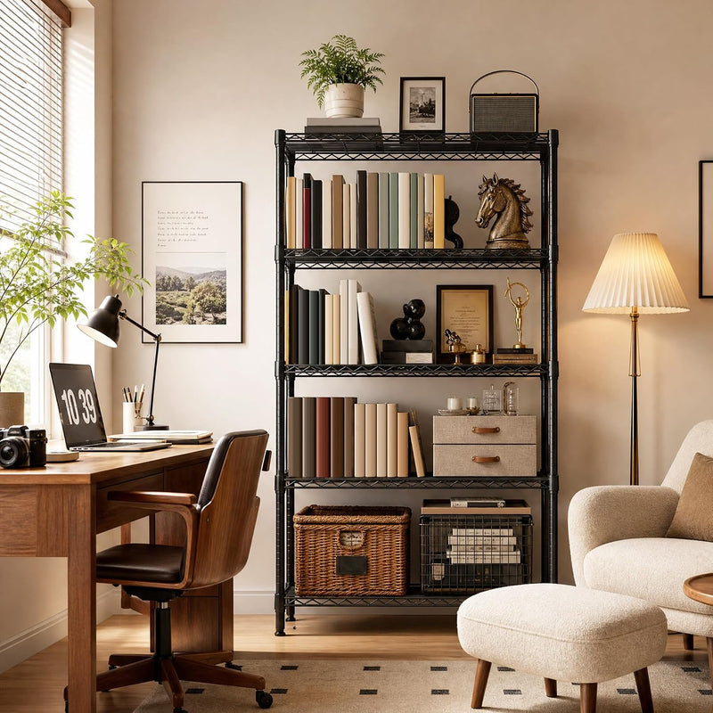 5-Shelf Storage Unit with Height Adjustable Shelves