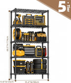 5-Shelf Storage Unit with Height Adjustable Shelves