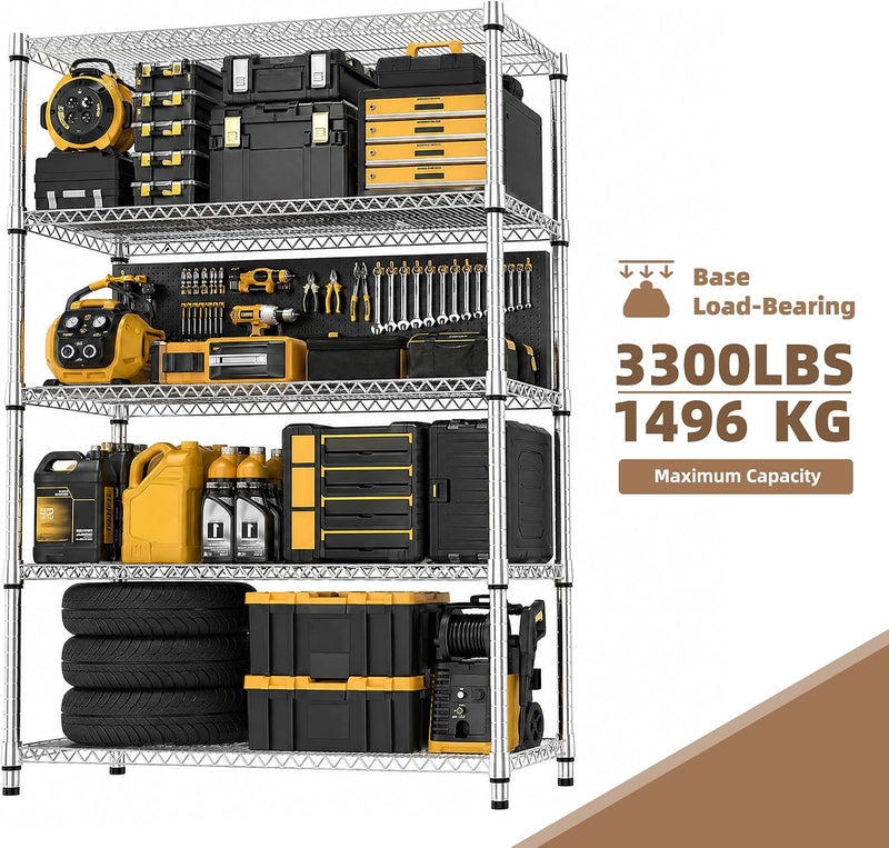 5-Shelf Storage Unit with Height Adjustable Shelves