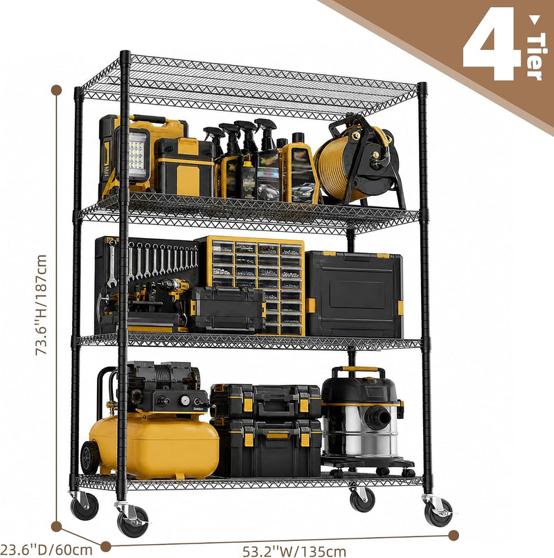 5-Shelf Storage Unit with Height Adjustable Shelves
