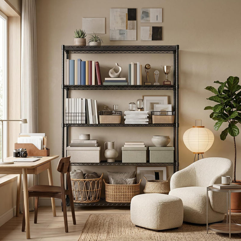 5-Shelf Storage Unit with Height Adjustable Shelves