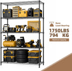 5-Shelf Storage Unit with Height Adjustable Shelves