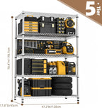 5-Shelf Storage Unit with Height Adjustable Shelves
