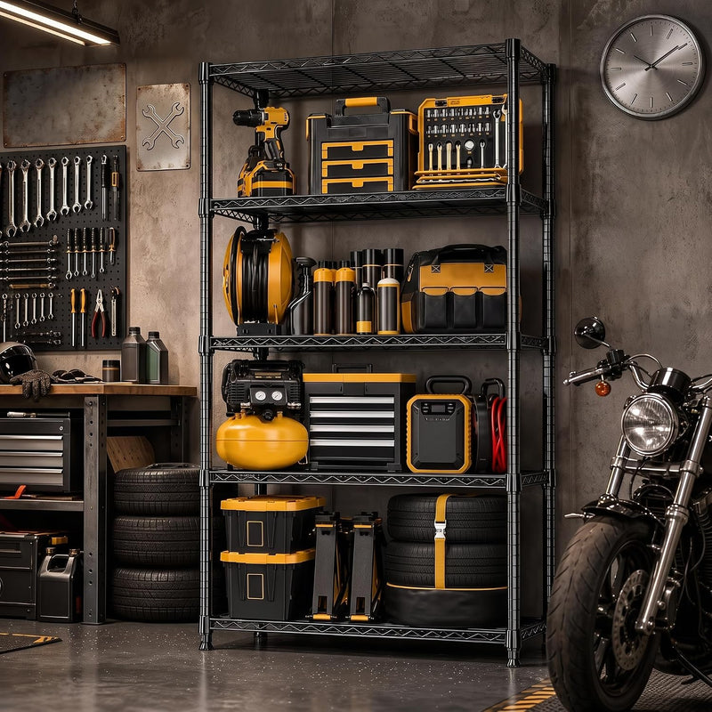 5-Shelf Storage Unit with Height Adjustable Shelves