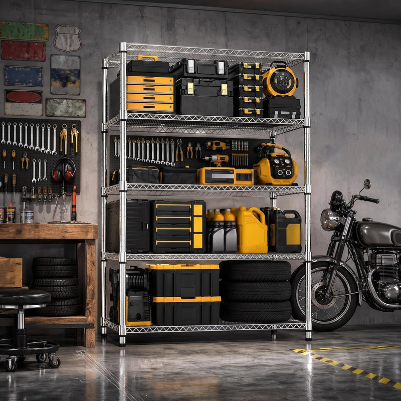 5-Shelf Storage Unit with Height Adjustable Shelves