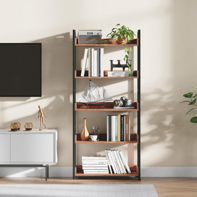 5-Tier Bookcase for Living Room Tall Bookshelf