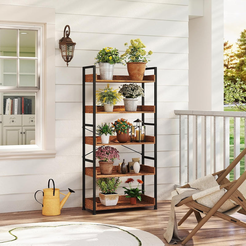 5-Tier Bookcase for Living Room Tall Bookshelf
