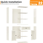 5-Tier Bookcase with Doors and Drawer