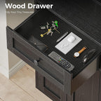 5-Tier Bookcase with Doors and Drawer