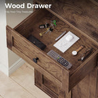 5-Tier Bookcase with Doors and Drawer