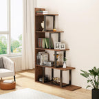 5-Tier Bookshelf L-Shape Freestanding Ladder Corner Bookcase