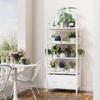 5-Tier Bookshelf Widening Bookcase with 2 Fabric Cloth