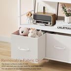 5-Tier Bookshelf Widening Bookcase with 2 Fabric Cloth