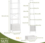 5 Tier Bookshelf with 2 Fabric Drawers Slim