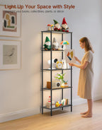 5 Tier Bookshelf with LED Light Touch Remote