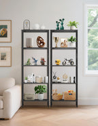 5 Tier Bookshelf with LED Light Touch Remote