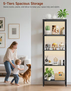 5 Tier Bookshelf with LED Light Touch Remote