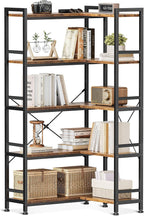 5-Tier Corner Bookshelf 5-Shelf L Shaped Bookcase Tall