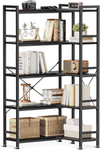 5-Tier Corner Bookshelf 5-Shelf L Shaped Bookcase Tall
