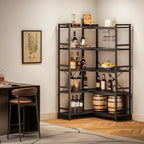 5-Tier Corner Bookshelf 5-Shelf L Shaped Bookcase Tall