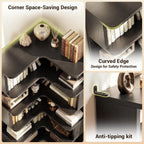 5-Tier Corner Bookshelf L-Shaped Bookcase Space-Saving