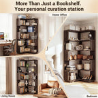 5-Tier Corner Bookshelf L-Shaped Bookcase Space-Saving